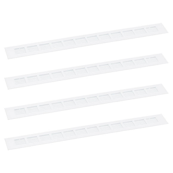 Unique Bargains Air Vents Cover, 4Pcs 500 x 50mm - Aluminum Alloy Mesh Air Return Vent Cover, Louvered Ventilation Grille(White)
