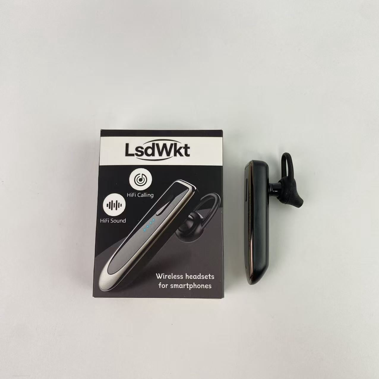 LsdWkt Wireless headsets for smartphones,Bluetooth Earpiece V5.0 Wireless Handsfree Headset with Microphone 24 Hrs Driving Headset 60 Days Standby Time for Phone Laptop Trucker Driver (Black)
