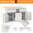 thumbnail image 4 of Craftian Kitchen Island with Drop Leaf & Power Outlets, Kitchen Cart with Trash Storage, White, 4 of 10