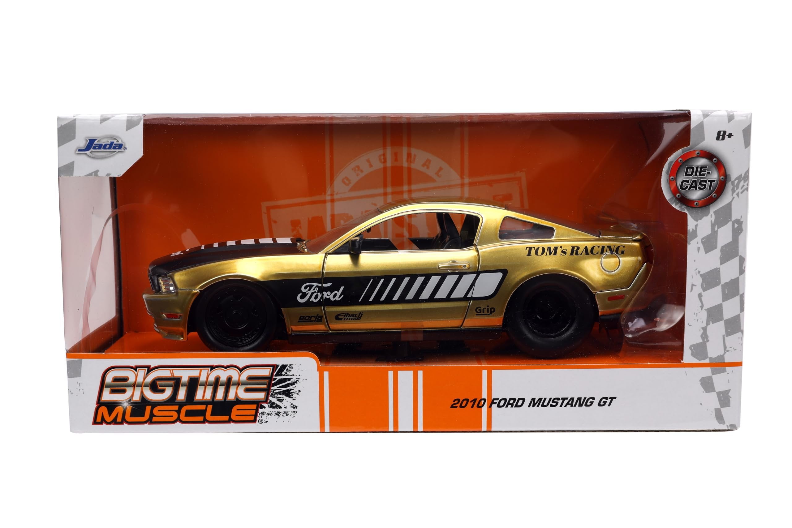 Big Time Muscle 1:24 2010 Ford Mustang GT Die-Cast Car, Toys for Kids and AdultsGold(Selections May Vary)