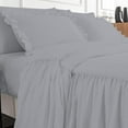 thumbnail image 5 of 4 Piece Long Ruffle Sheet Set, 30" Inch Long Ruffle On Corner Of The Flat Sheet, 15 Inch Deep Pocket, 100% Egyptian Cotton, 800 TC, King Size, Solid Silver, 5 of 9