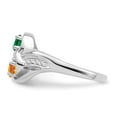 thumbnail image 4 of SS Rh-plated Personalized 2-Name Diamond and Synthetic 2 Stone Couple's Rin XXMR93/2SS, 4 of 5