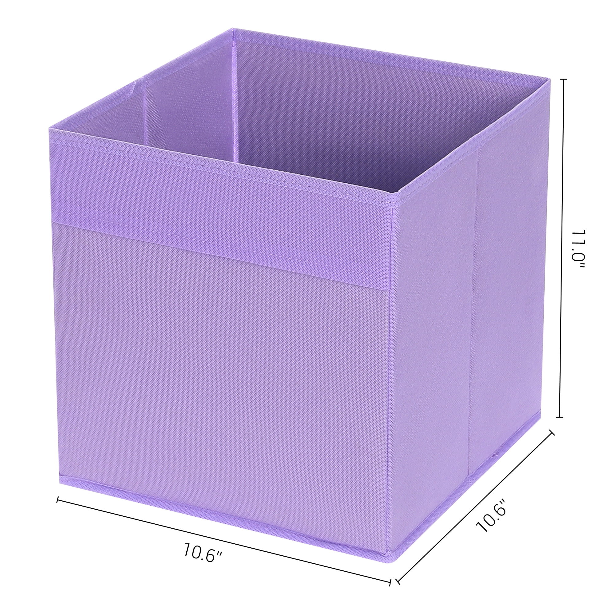 Unique Bargains Fabric Storage Cube Storage Bin Storage Basket Purple 11*10.5*10.5in