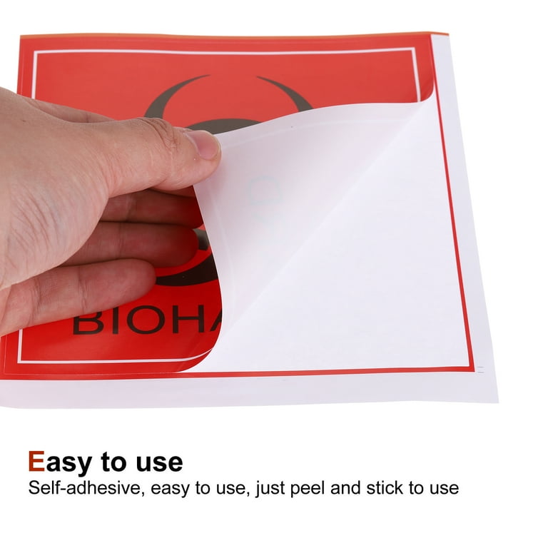 Biohazard Stickers Warning Sign Red with Black Words Warning Label