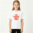 thumbnail image 2 of Just A Girl Girls Graphic Tee, Funny Im Literally Sassy Slogan 100% Cotton Kids Short Sleeve T-Shirt, 2 of 5