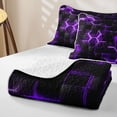 thumbnail image 4 of Erosebridal Neon Purple Hexagon Twin Quilt Set,Contemporary Geometric Check Twin Coverlet Set For Boys,2pcs, 4 of 7