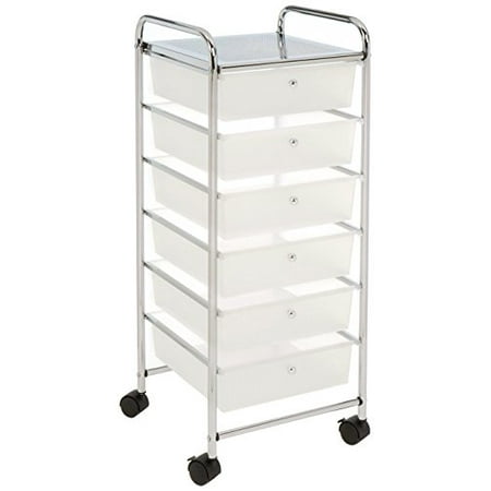 Seville Classics Large 6 Drawer Storage Bin Organizer Cart
