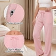 thumbnail image 3 of HEARTNICE Womens Cotton Pajama Pants, Soft Lounge Lightweight Sleep Pj Bottoms,(Pink,S), 3 of 6