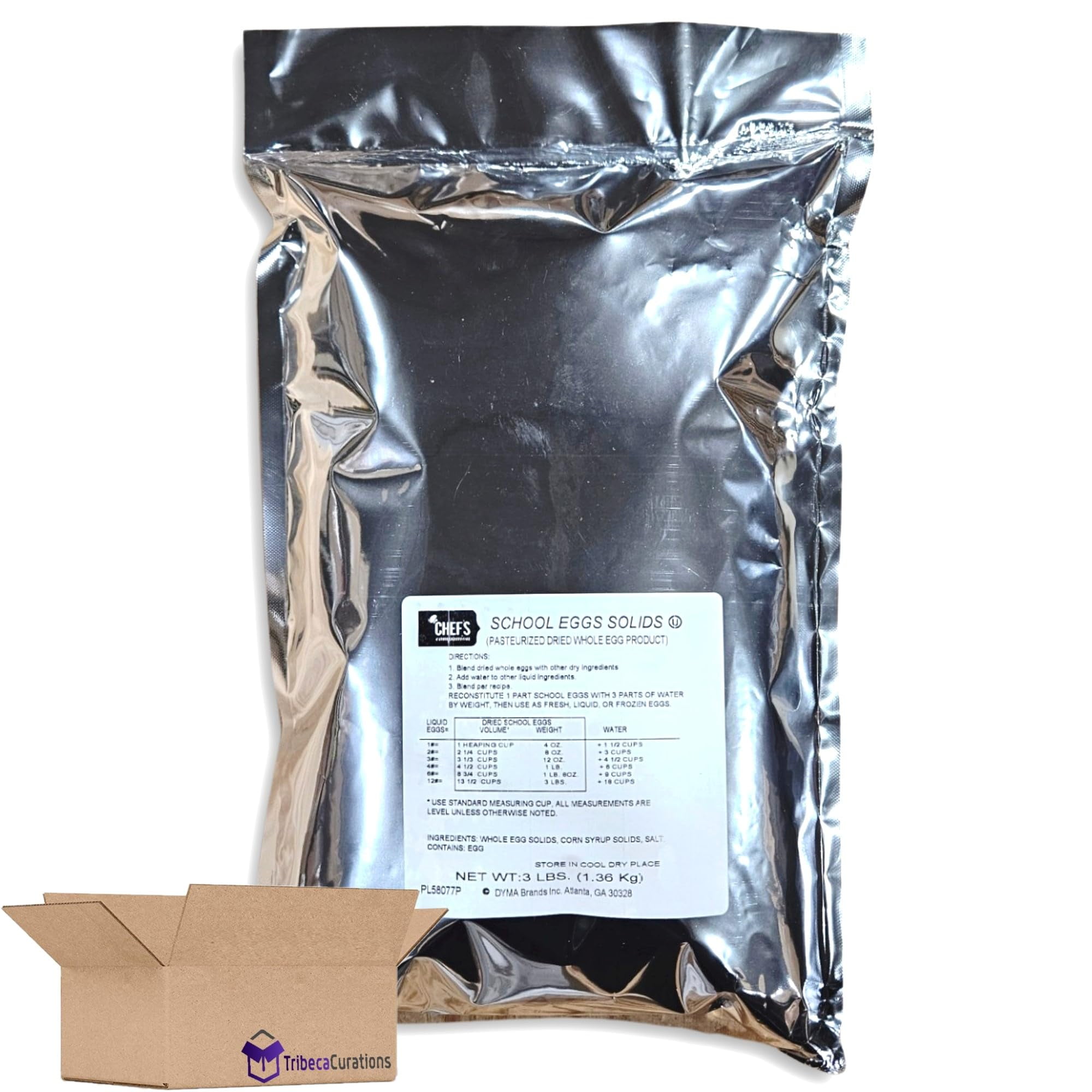 Dried Whole Egg Powder Bulk Bag | Pasteurized School Eggs Solids 3lb