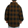 thumbnail image 4 of 1/4 Zip Pullover Men, Ultra Soft Fleece Sweater Pullover Pocketed Vintage Plaid Printed Western Clothes (XL, Coffee|Plaid), 4 of 6