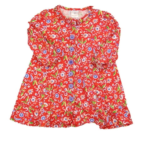 

Pre-owned Hanna Andersson Girls Red Floral Dress size: 18-24 Months