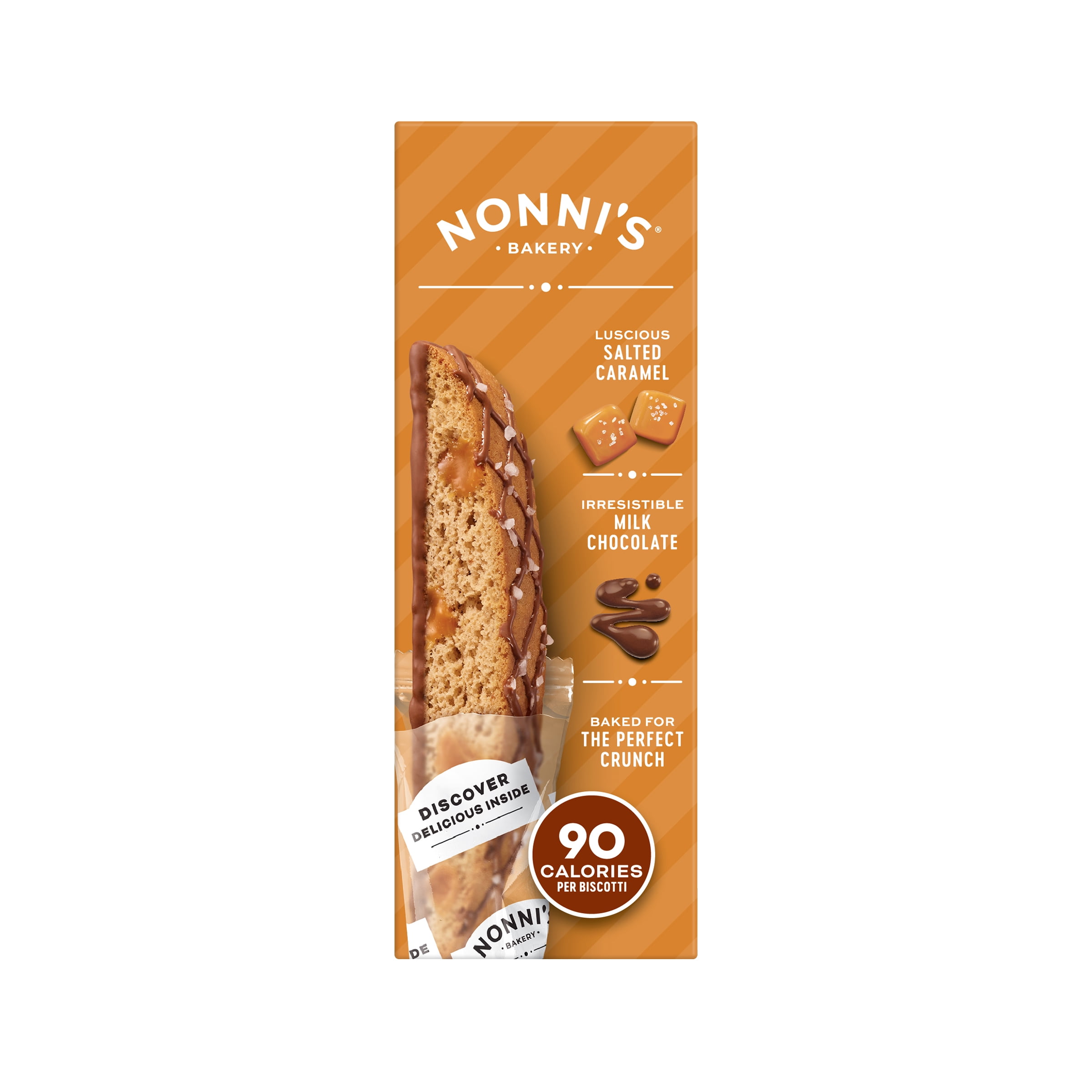 (6 pack) Nonni's Bakery, Salted Caramel Biscotti, Individually Wrapped, 6.72 oz, 8 Count