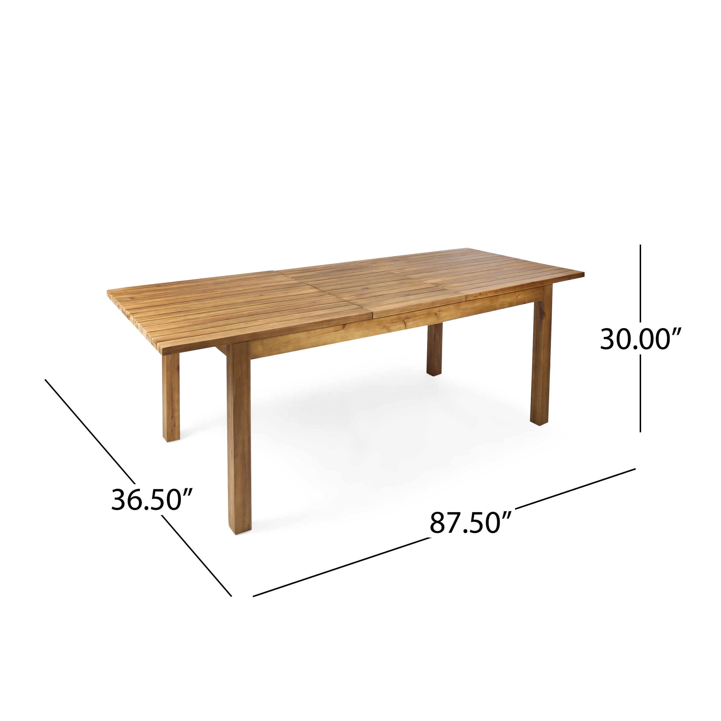 Outdoor Expandable Dining Table, Retractable Acacia Wood Household Table for Patio Garden, Teak
