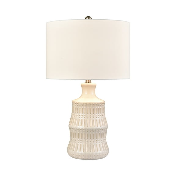 Elk Home Dorin White Glazed Table Lamp, Transitional Style