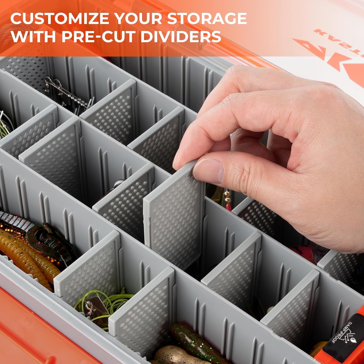 KastKing Waterproof Tackle Box, 3700 *2 Deep Tackle Trays, Fishing Tackle Box Organizer Fishing Accessories Storage- HyperSeal