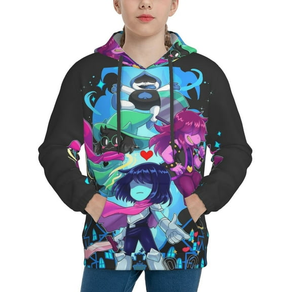 Deltarune Youth Hoodies Sweatshirts Pullover Long Sleeves Hooded Graphic Sweaters