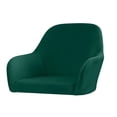 thumbnail image 2 of Curved Back Chair Cover Plush Stretch Swivel Modern Curved Back Chair Slipcover Dining Room Chair Covers Armchair Covers for Banquet Office Living Room Vanity Bedroom 1pcs, Dark Green, 2 of 6