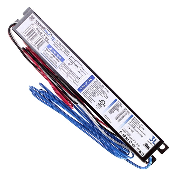GE Lighting 78621 GE332MAX-L/ULTRA 120/277-Volt UltraMax Electronic Fluorescent T8 Multi-Volt Instant Start Ballast 3 or 2 F32T8 Lamps