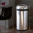 thumbnail image 3 of simplehuman 60 Liter / 16 Gallon Bullet Open Top Trash Can, Commercial Grade Heavy Gauge, Brushed Stainless Steel, 3 of 7