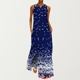 thumbnail image 1 of SMihono Robe Maxi Bohème d'Été pour Femmes Grande Taille Mode Col en V Sans Manches Soirée d'Été Impression Poches Gilet Longue Robe de Plage, 1 of 6