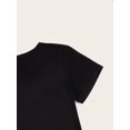 thumbnail image 4 of ”Hello Preschool“ Colorful Letter Print Girls' T-Shirt - Short Sleeve, Crew Neck, Cotton Blend, Casual Summer & Spring Top with Knot Detail, Preschool Shirt, 4 of 6