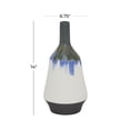 thumbnail image 2 of DecMode 14" Handmade White Ceramic Vase with Dripping Effect, 2 of 8