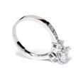 thumbnail image 3 of 7/8 ct Princess Cut Diamond 3-Stone Solitaire Engagement Ring 14k White Gold, 3 of 4