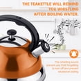 thumbnail image 3 of Top Whistling Kettle Stainless Steel Tea Pot Heat Handle Tea Kettle Boiling Cookware for Electric Cooktop Induction Cookers Orange, 3 of 16