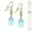 gold; aquamarine blue, variant on One Pair 16mm Austrian Crystal Teardrop with Gold Woven Tube Dangle Earrings – Hypoallergenic Earwires - Bermuda Blue AB