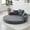 Gray + Corduroy + 2 Seat + Foam, variant on Adjustable Convertible Futon Sofa Bed - Multi-Functional Circular Floor Lounge, Compressed Corduroy No Assembly for Home Office Apartment,Black