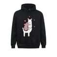 thumbnail image 2 of Sudadera con capucha para mujer, regalo para amantes de los animales, alpaca, mejores amigos, perezoso, montando llamas, día de los enamorados, ropa de vacaciones, novedad de 2021, 2 of 5