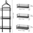 thumbnail image 3 of 4 Tier Height-Adjustable Shower Caddy Hanging Anti-Swing-Over The Shower Head Caddy-Sho wer Storage Organizer Bathroom Shelves Basket Caddies-Black, 3 of 10
