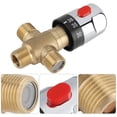 thumbnail image 5 of Válvula mezcladora termostática, con conector macho 1/2 NPT, válvula de control de temperatura del agua, latón macizo, 5 of 5