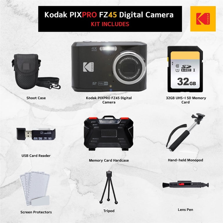 Kodak, Digital Camera, PIXPRO FZ45, 4x Optical Zoom - Walmart.com
