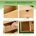 thumbnail image 3 of Bamboo Desk Organizer 3 Drawer with Shelf, Countertop Organizer with Drawers Makeup Storage Drawer 3 Drawers Tabletop Storage Organization Box Home Office Workspace, 3 of 14