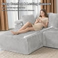 thumbnail image 4 of 130" Modular Sectional Sofa, Gray Cloud Boneless Sofa, Couches For Living Room, Striped Corduroy Upholstered 4-Seater Sofa With Pillow Back And Square Arms, 4 of 11