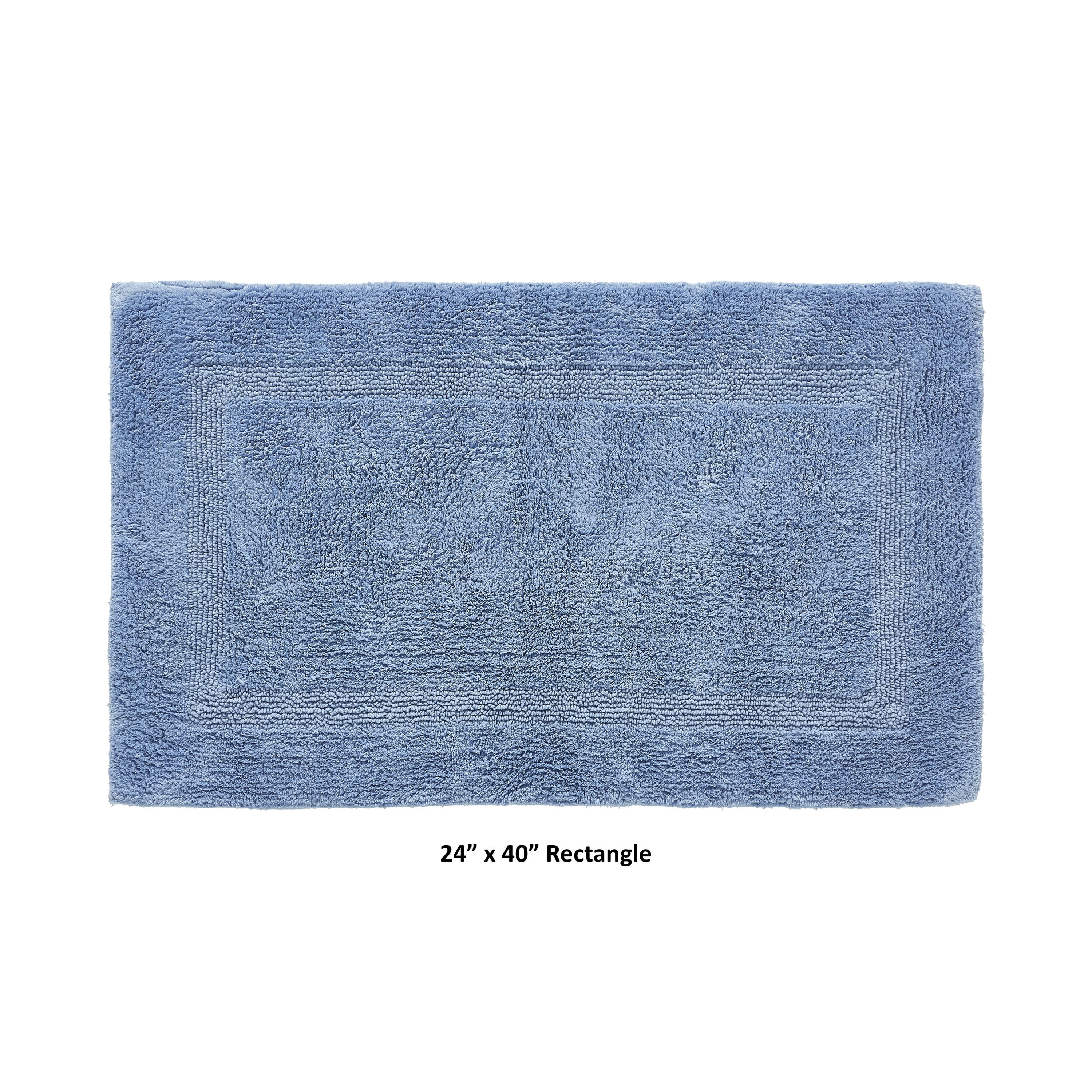 Better Trends 24" x 40" Premium Bathroom Rug Mat, 100% Cotton, Extra Soft Tufted Door Mat, Water Absorbent & Reversible Bath Mat (Dark Blue) Lux Collection