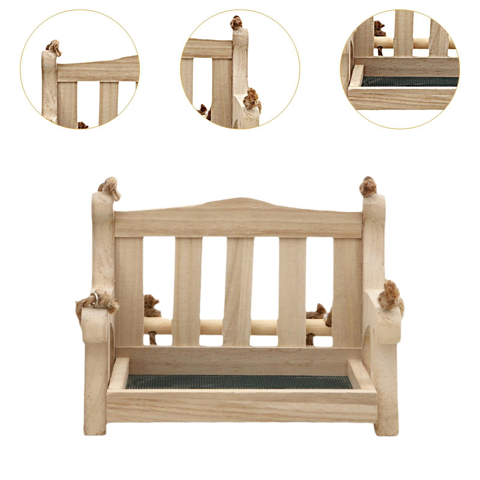 colaxi Swing Bird Feeder Birds Feeder Easy to Clean Wooden Bird Treat Feeders Food Dispenser Hanging Bird Feeder for Outdoor Finches