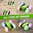 thumbnail image 3 of EACOPOL RC Stunt Car for Kids, 4WD Remote Control Car with LED Light-Up Wheels, 360° Rotation & 180° Flip, 2.4GHz Off-Road Toy Car for Boys & Girls Ages 3–10 (Green), 3 of 7