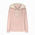 thumbnail image 4 of Godom Women's Hoodie Oversized Waffle Knit Tops Casual Shirts Long Sleeve V Neck Solid Color Casual Tunic Sweatshirt, 4 of 6