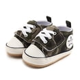 thumbnail image 3 of WILLFUN Baby Boys Girls High-Top Ankle Canvas Sneakers Toddler Soft Rubber Sole Infant Crib Shoes(6-12 Months Infant,Army Green), 3 of 5