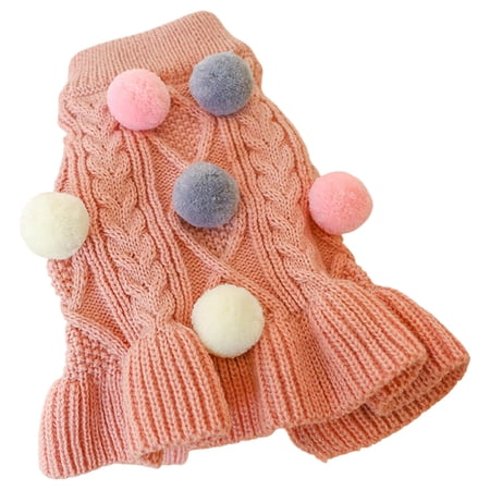 Sweater, Soft with Classic Acrylic Comfortable Delicate Clothes Kitty Dress for Autumn Spring Doggy Christmas , Pink M