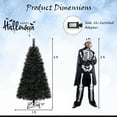 thumbnail image 6 of Demi Bonn S Size Black Artificial Halloween Tree - 210 Cool White LEDs, 2 Leaf Types, Flame-Retardant, 6 of 7