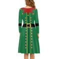 thumbnail image 3 of FKELYI Christmas Santa Women Dress Durable A Line Skater Casual Twirly Dress Leisure Green Women Dress Long Sleeve Elegant Size L, 3 of 4