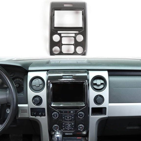 Voodonala for 2013 2014 Ford F150 ABS Carbon Fiber Center Console Trim Accessories 2pcs