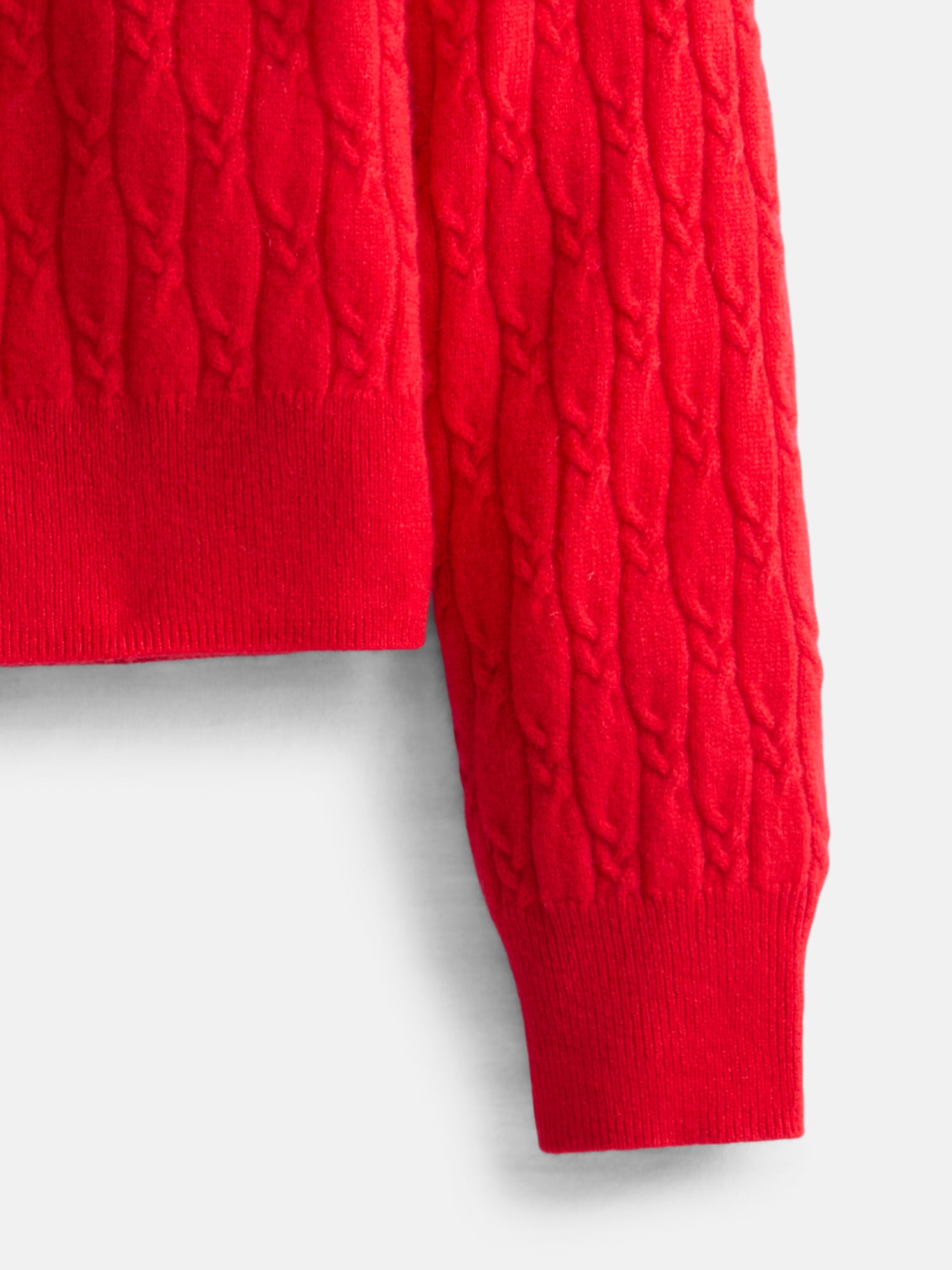 Free Assembly Toddler and Kids Cable Knit Cashmere Sweater with Puff Sleeves, Sizes 2T-5T and 6-12