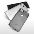 thumbnail image 3 of Ringke Bevel Case Compatible with Google Pixel 2, Minimalist Diagonal Textured TPU Lightweight Cover - Smoke Black, 3 of 10