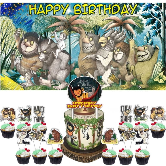 Where The Wild Things are Latex Balloons Set Party Supplies Banner Backdrop Decoration Birthday Decor Kit