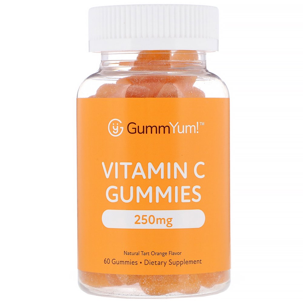 GummYum! Vitamin C Gummies, Natural Tart Orange Flavor, 125 mg, 60 Gummies
