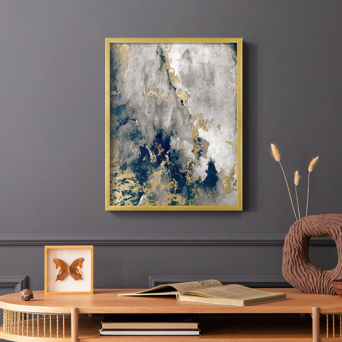 Hudson Path in Gold Solid Wood 11 x 14 Framed Print